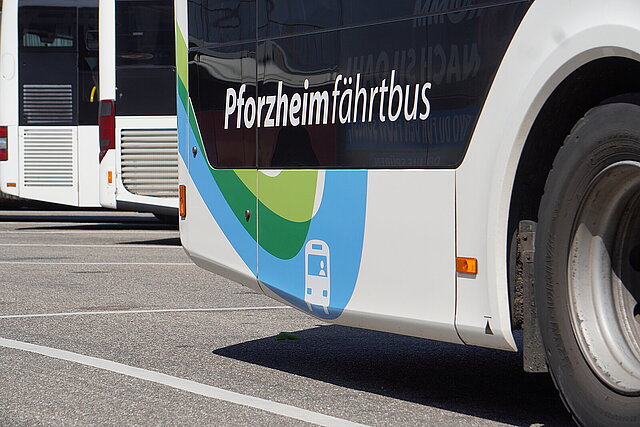 Bus in Pforzheim Bus in Pforzheim mit der Aufschrift: Pforzheim fährt Bus - copyright:Stadt Pforzheim