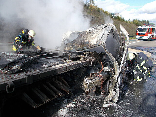 LKW-Brand auf der BAB