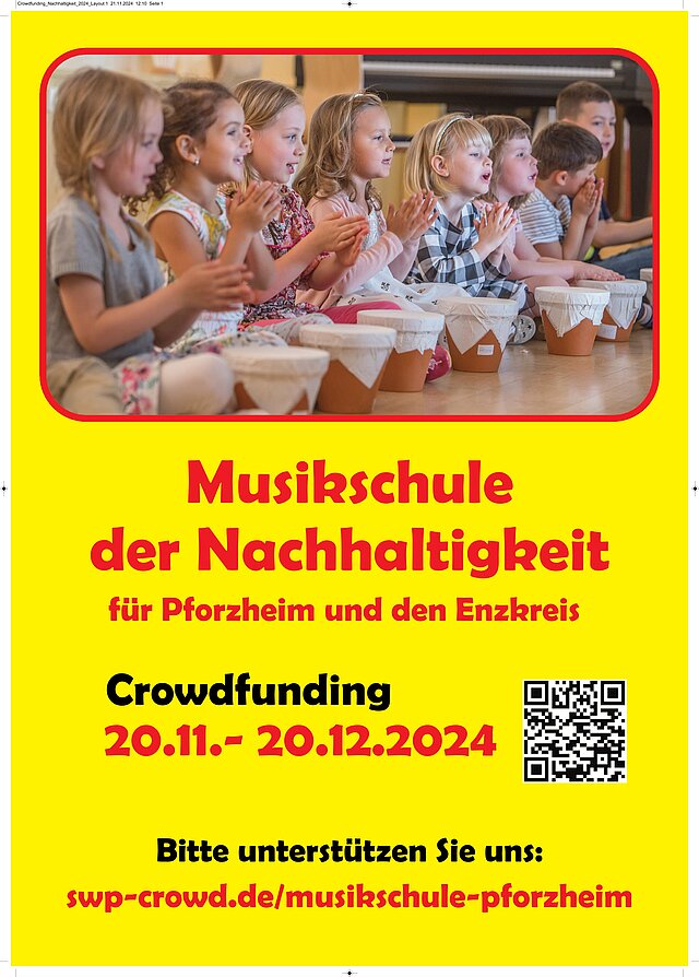 Plakat Crowdfunding Musikschule der Nachhaltigkeit