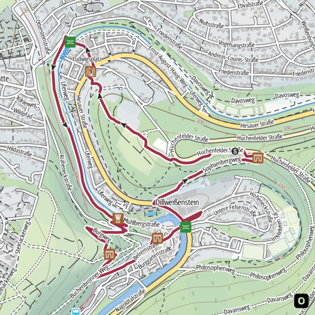 Minimap Drei Burgen Weg - Quelle: Outdooractive
