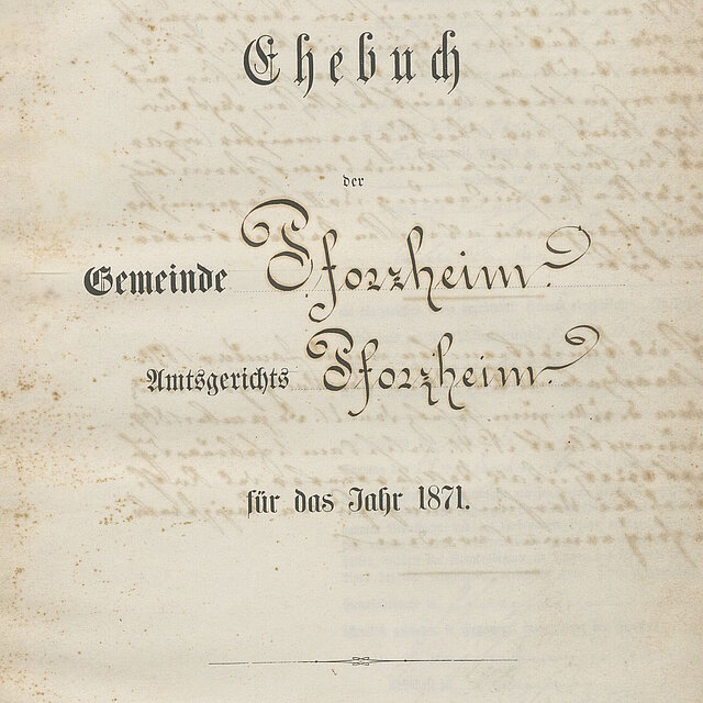 Pforzheimer Heiratsregister von 1871