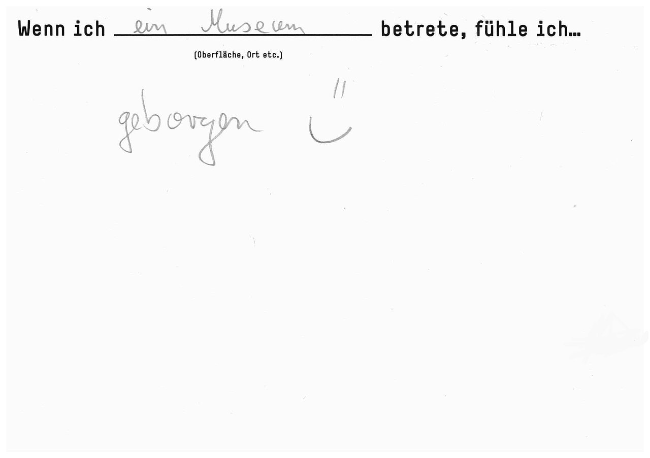 "Wenn ich ___ betrete, fühle ich ..."