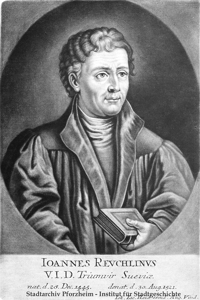 Johannes Reuchlin Dieses Portrait zeigt eine historische Zeichnung von Johannes Reuchlin.
