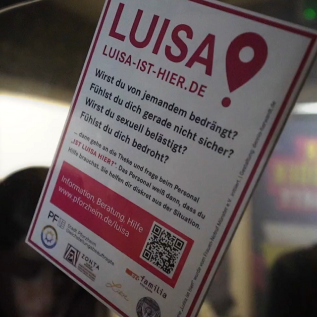 Luisa Hilfsangebot mit Hinweis was zu tun ist sowie Link zu weiteren Infos