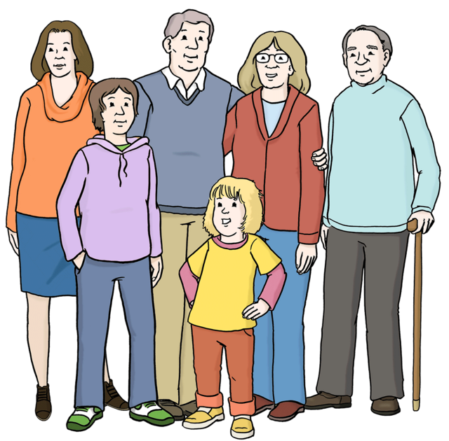 Illustration: Menschen verschiedenen Alters. - copyright:Lebenshilfe für Menschen mit geistiger Behinderung Bremen e.V.