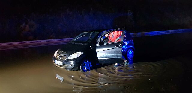 Unwetter Starkregen BAB