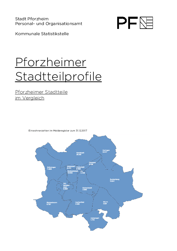 Publikation mit statistischen Tabellen zu den Stadtteilen 2017