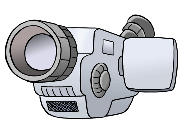 Illustration: Eine Filmkamera. - copyright:Lebenshilfe für Menschen mit geistiger Behinderung Bremen e.V.