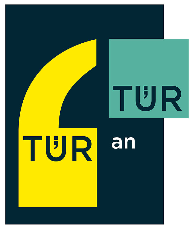 [Translate to English:] Logo: In Vielfalt zusammen leben in Pforzheim, Tür an Tür - copyright:Stadt Pforzheim