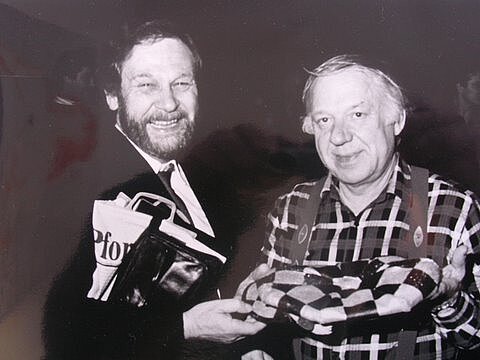 Fritz Falk and Oleg Popov 1989 at the "Ornamenta I"