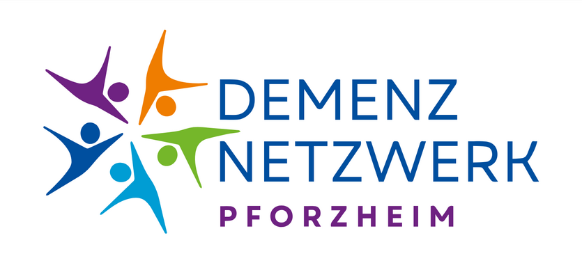 Logo des Demenznetzwerks mit stilisierten Personen, die Gemeinschaft und Unterstützung darstellen - copyright: Demenznetzwerk Pforzheim - Ersteller: id.
