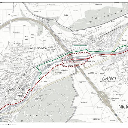 Umleitung Enztalradweg OST - copyright:Stadt Pforzheim