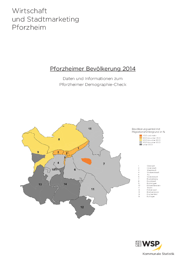 Publikation mit statistischen Tabellen zur Bevölkerung 2014