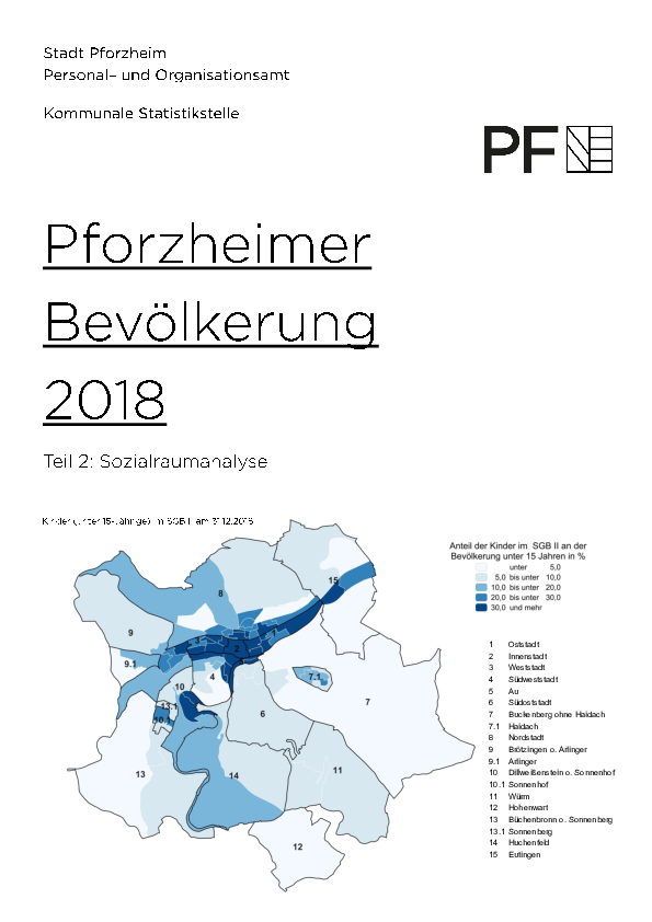 Publikation mit statistischen Tabellen zum Sozialraum 2018