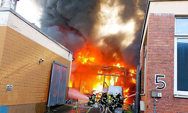 Werkstattbrand in der Innenstadt