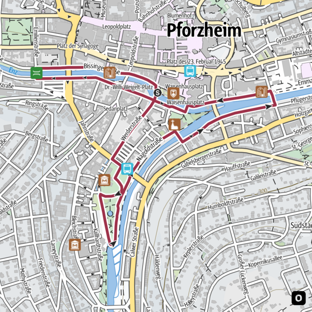 Minimap Goldstadtuferweg - Quelle: Outdooractive