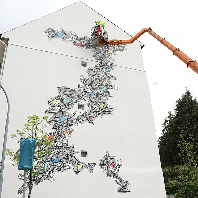 Eindrücke vom KEF!-Fassadenkunstwerk