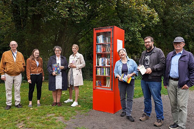 Offener Bücherschrank an der Bleichstraße