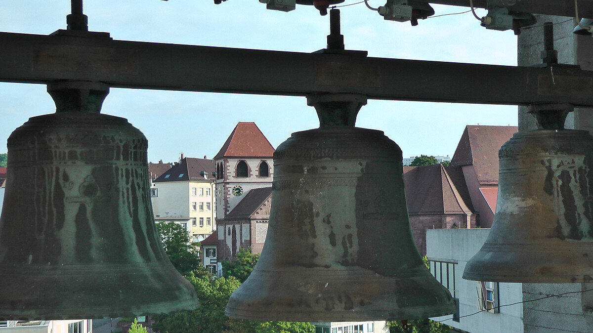 Bild: Ansicht Glockenspiel vom Rathausdach aus