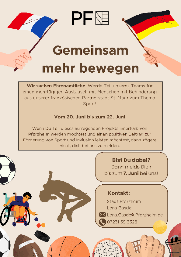 Flyer "Ehrenamtliche gesucht für Projekt Sport und Inklusion"
