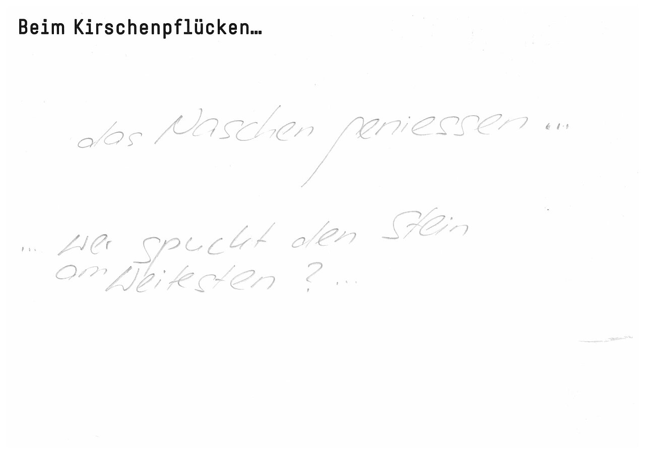 "Beim Kirschenpflücken..."