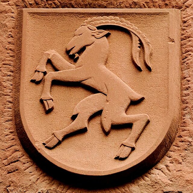 Das Leutrumsche Wappen zeigt einen springenden Steinbock