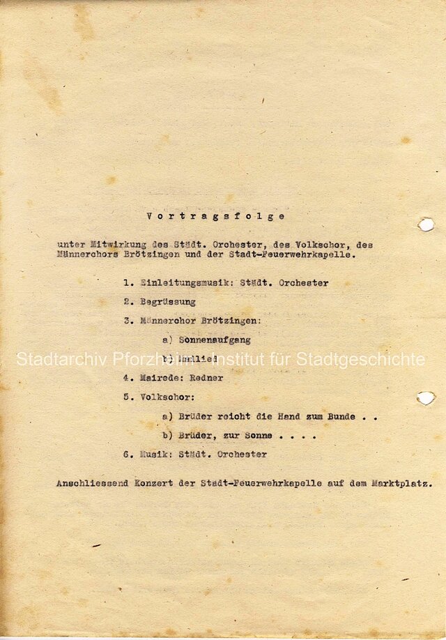 Dieses Bild zeigt das Programm der Maifeier.
