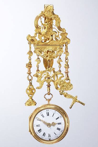 Pocket watch with outer case and chatelaine, George Graham, London, about 1730, Philipp Weber pocket watch collection, on permanent loan from the Sparkasse Pforzheim Calw Art Foundation, photo Rüdiger Flöter Pocket watch with outer case and chatelaine, George Graham, London, about 1730, Philipp Weber pocket watch collection, on permanent loan from the Sparkasse Pforzheim Calw Art Foundation, photo Rüdiger Flöter - copyright:SMP
