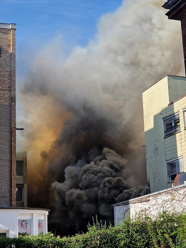 Werkstattbrand in der Innenstadt