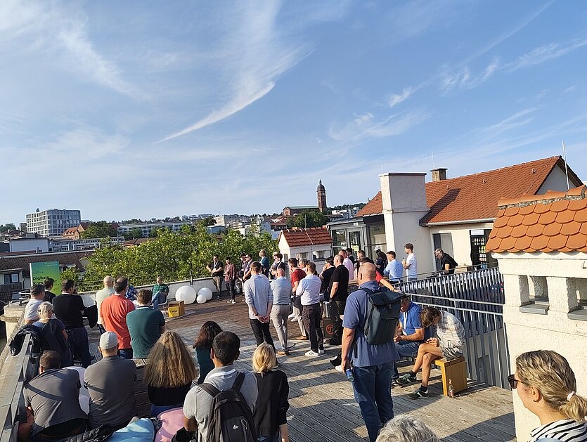 Dachterrasse EMMA Kreativzentrum IT AFTER WORK TECH TALK auf der Dachterrasse des EMMA Kreativzentrums - copyright: WSP - Ersteller: WSP