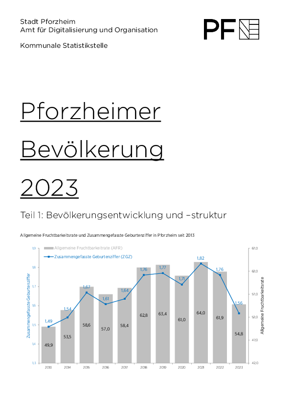 Publikation mit statistischen Tabellen zur Bevölkerung 2023