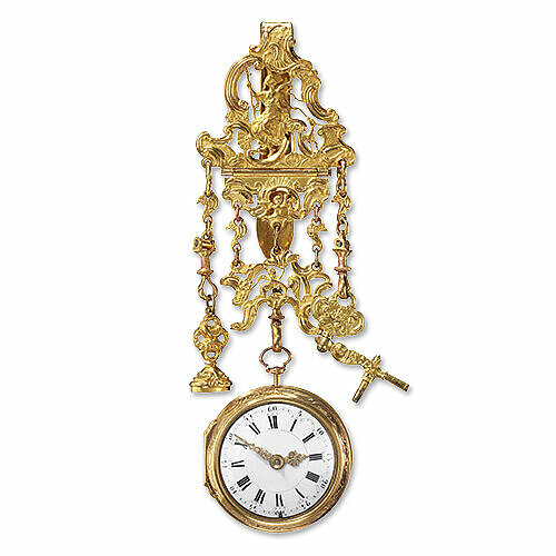 Golden pocket watch with outer case and chatelaine, George Graham, London, about 1730, photo Rüdiger Flöter Golden pocket watch with outer case and chatelaine, George Graham, London, about 1730, photo Rüdiger Flöter