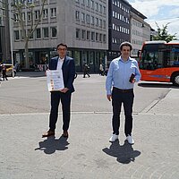 BU von links: Michael Hertl, Oliver Reitz (Beide WSP), Philipp Bauknecht (medialesson GmbH) und Kevin Lindauer (Stadt Pforzheim)