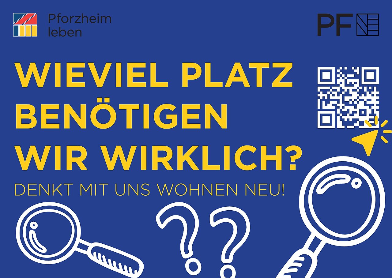 Postkarte, Denkt mit uns Wohnen neu. Wie viel Platz benötigen wir wirklichß - copyright:Stadt Pforzheim, Planungsamt