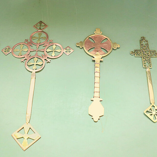 Äthiopische Kreuze aus der ersten Goldschmiedeschule des Landes Äthiopische Kreuze aus der ersten Goldschmiedeschule des Landes - copyright:SMP