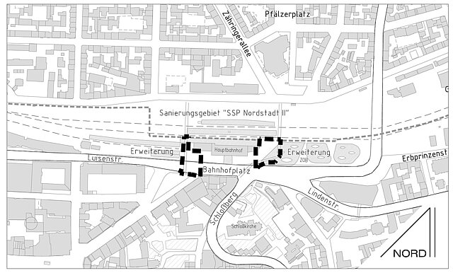 Lageplan mit Erweiterungsgebiet 