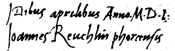 Bild: Signatur Reuchlins