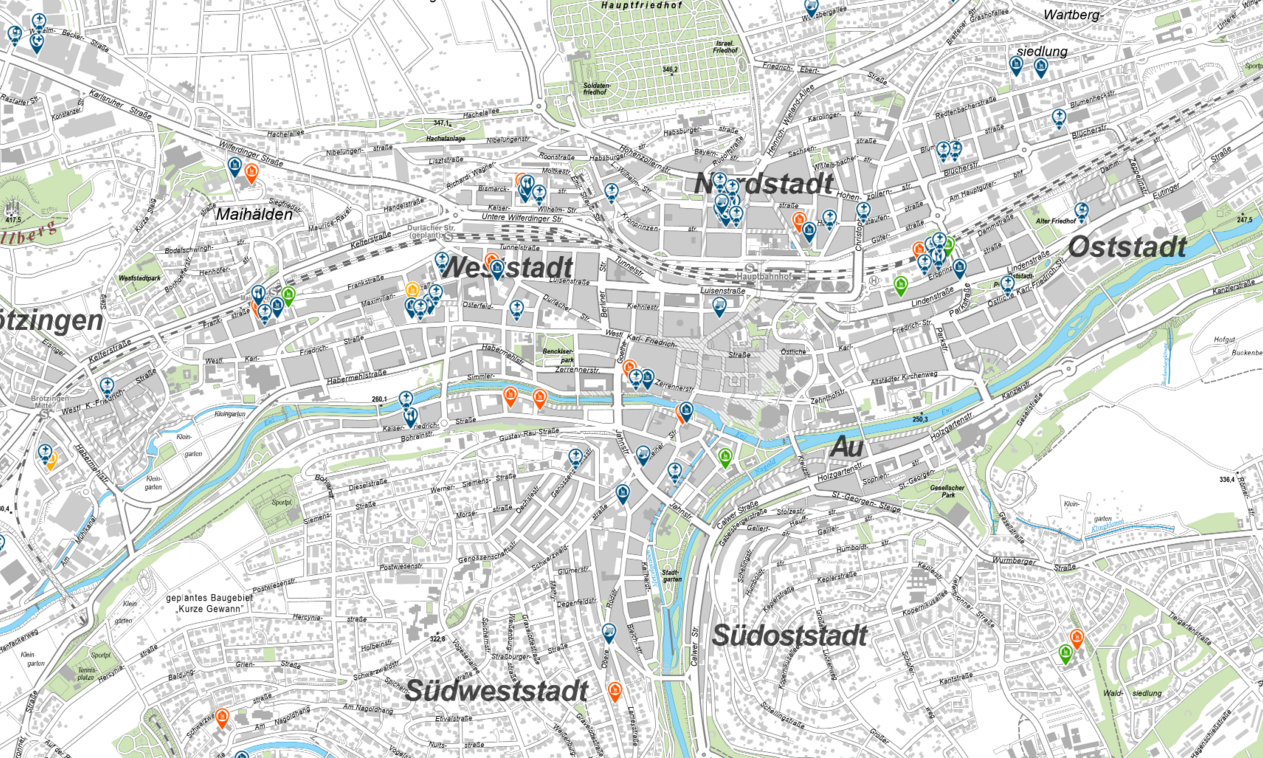 Screenshot: BürgerGIS für Senioren - copyright:Stadt Pforzheim