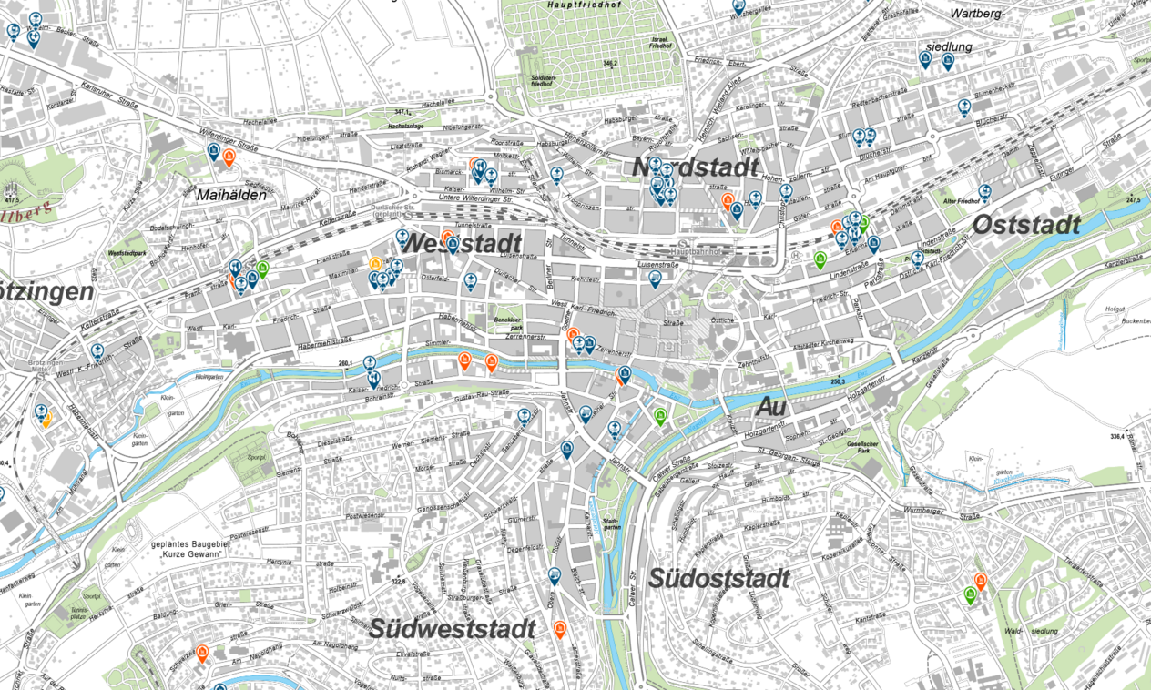 Screenshot: BürgerGIS für Senioren - copyright:Stadt Pforzheim