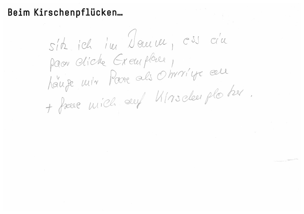 "Beim Kirschenpflücken..."