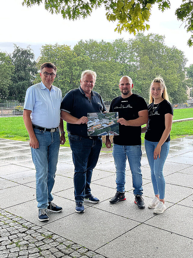 WSP-Direktor Oliver Reitz gemeinsam mit Frank Daudert, Rafael Müller und Sandra Noack