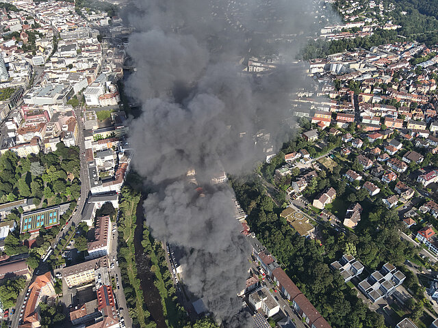 Werkstattbrand in der Innenstadt