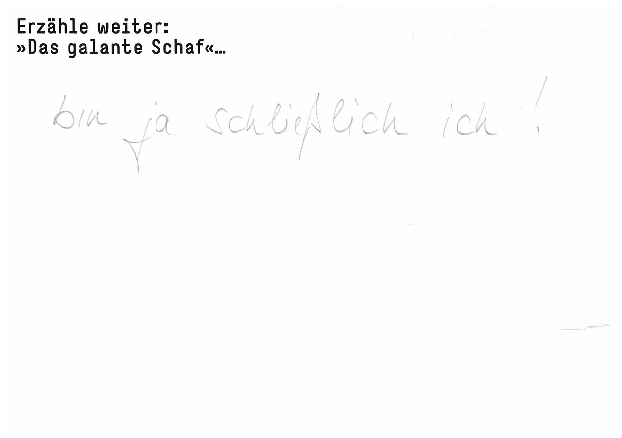 Erzähle weiter: "Das galante Schaf..."