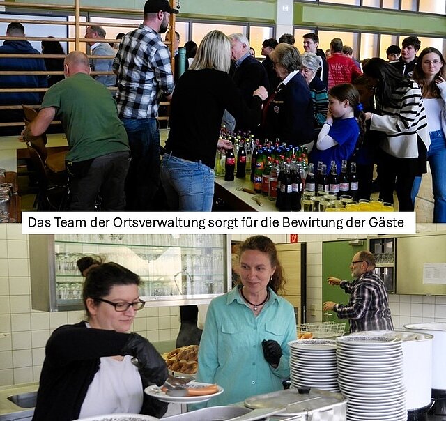 Das Team der Ortsverwaltung sorgt für die Bewirtung der Gäste