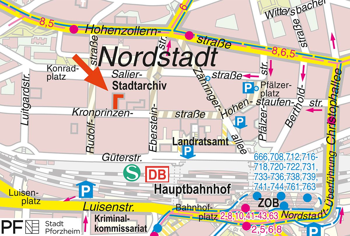 Wegweiser Stadtarchiv Pforzheim
