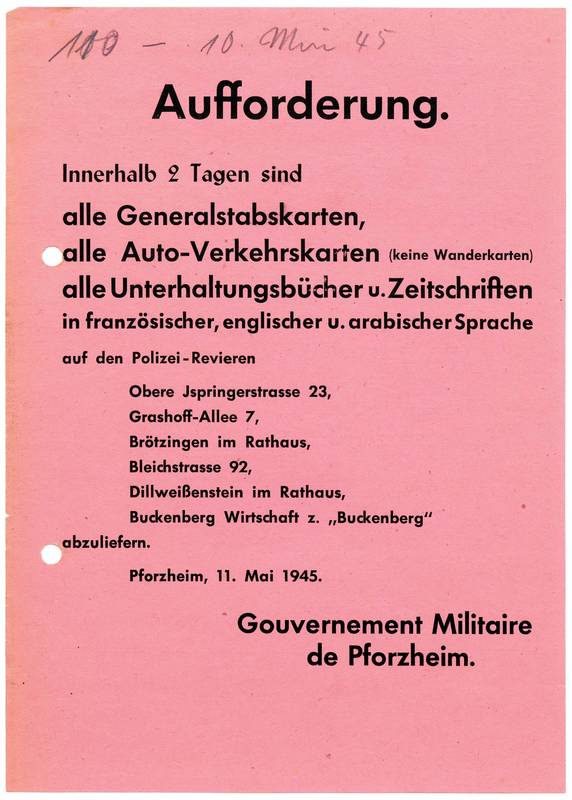 Bekanntmachung 1945