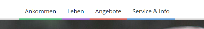 Screenshot Navigation Integrationsportal