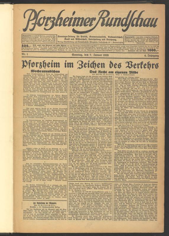 Pforzheimer Rundschau von 1928
