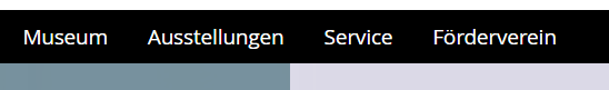 Screenshot: Menü Schmuckmuseum