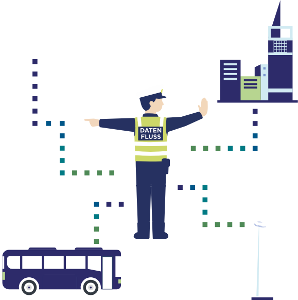 Zeigt eine Person, die den Datenverkehr steuert - copyright:Stadt Pforzheim